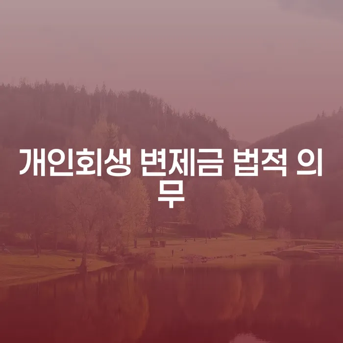 개인회생 변제금 법적 의무란 무엇인가요?