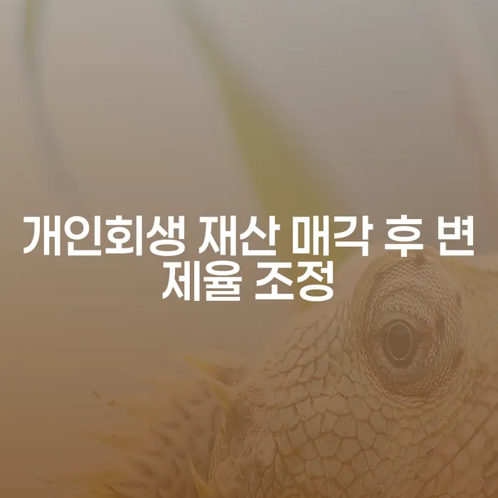 개인회생 재산 매각 후 변제율 조정, 어떻게 해야 할까요?